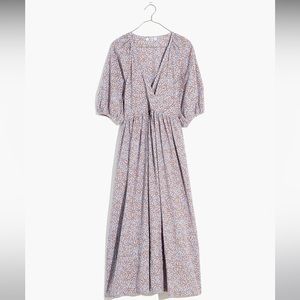 Madewell Marianna Puff-Sleeve Midi Dress in Dream-On Daisies